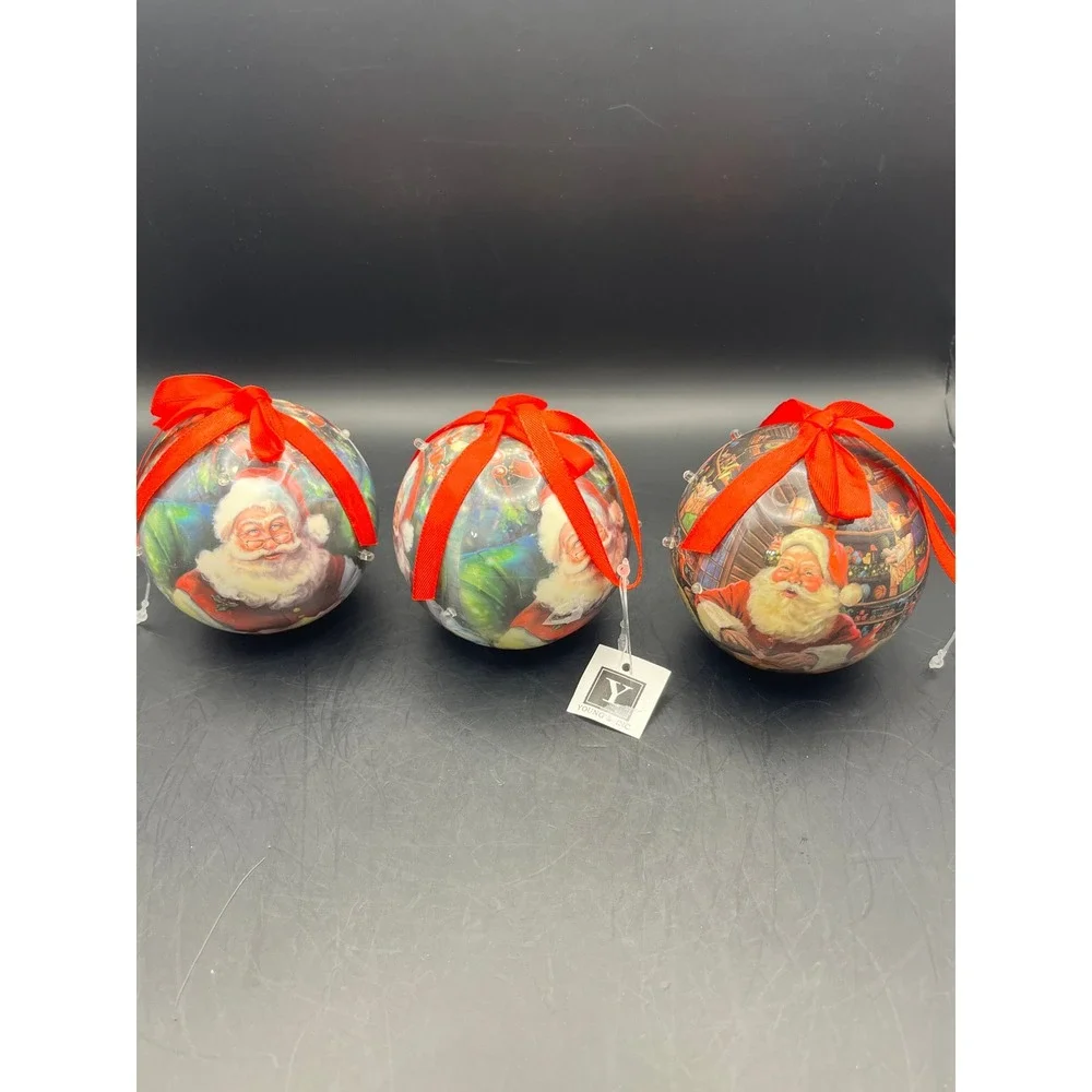 Vintage Light Up Christmas Ornaments, Santa,‎ Reindeer, Holiday Decor, Lot of 8